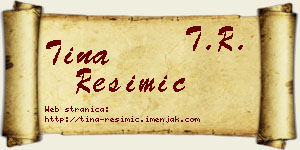 Tina Resimić vizit kartica